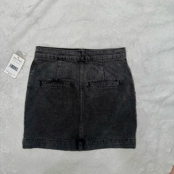 Free People Dark Gray Button-Front Midi Skirt we are the people NWT - Picture 8 of 15